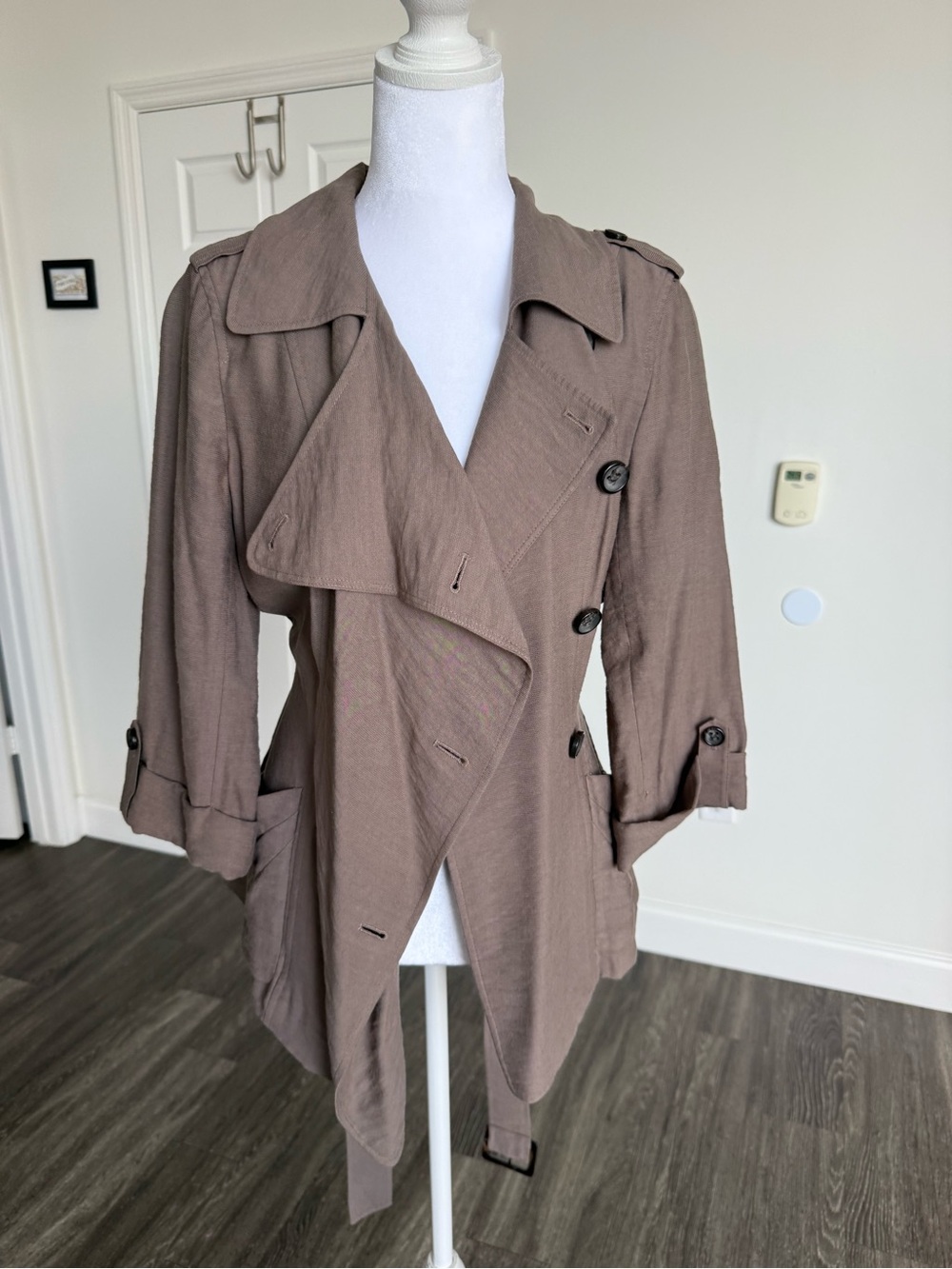 Classiques Entier Taupe Draped Trench Coat Jacket
